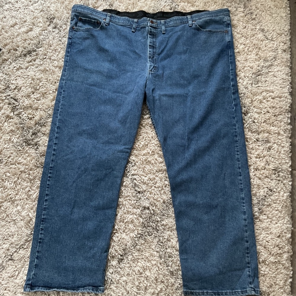 Wrangler Authentics Mens Comfort Flex Waist Jeans Blue 54x30‎